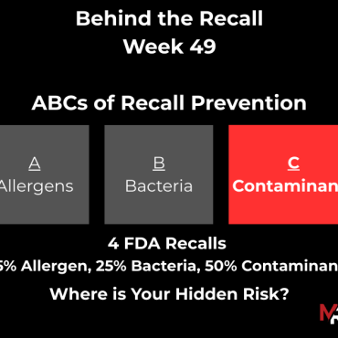 November 30, 2025 – December 6, 2025 – 4 Recalls (4 FDA, 0 USDA)