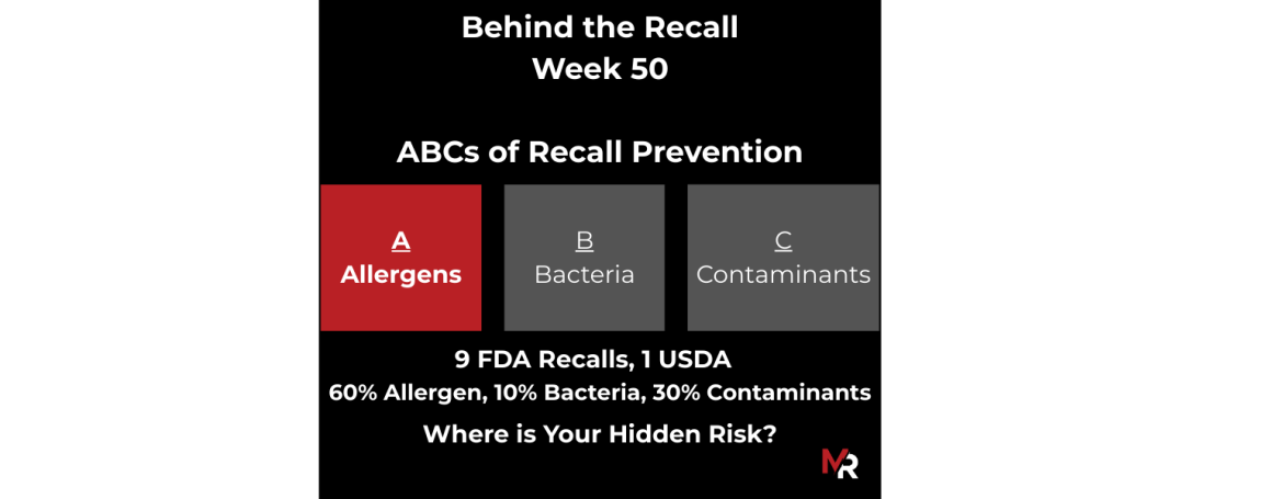 December 7, 2025 – December 13, 2025 -10 Recalls (9 FDA, 1 USDA)